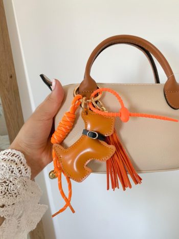 Bag charm 4-delig hondje oranje