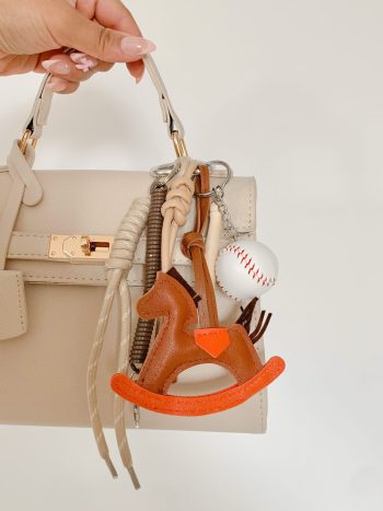 Bag charm 5-delig hobbelpaard beige/bruin